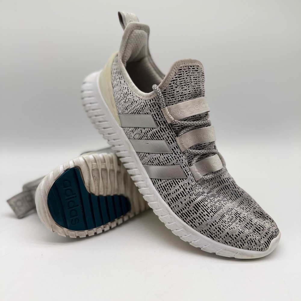 Adidas Mens 13 Kaptir Cloudfoam Running Shoes Grey White EE9514
